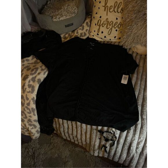 Knit Tops Relaxed Fit Vintage Cotton Jersey Slashed Front Tee torrid 3xl plus - Picture 6 of 6